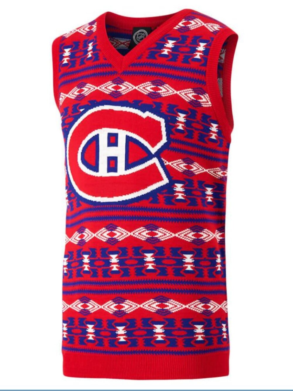 Klew NHL Montreal Canadiens Habs Ugly Holiday Sweater Vest Mens M NWT